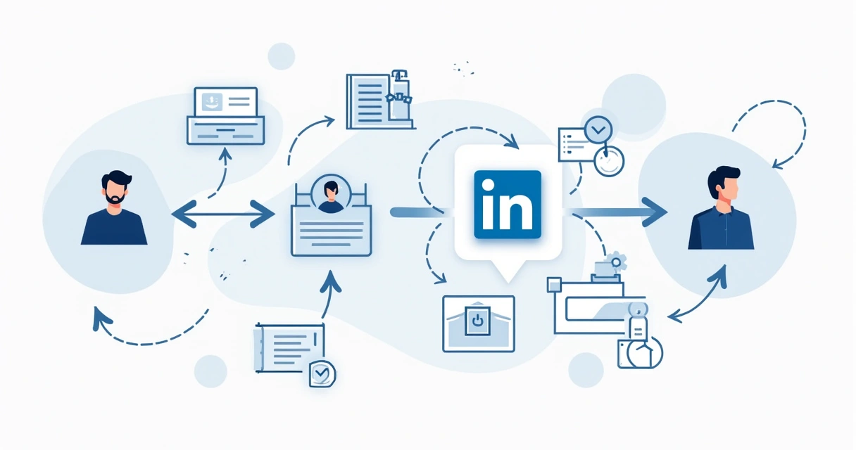Fluxo visual de mensagens para equipes no LinkedIn 