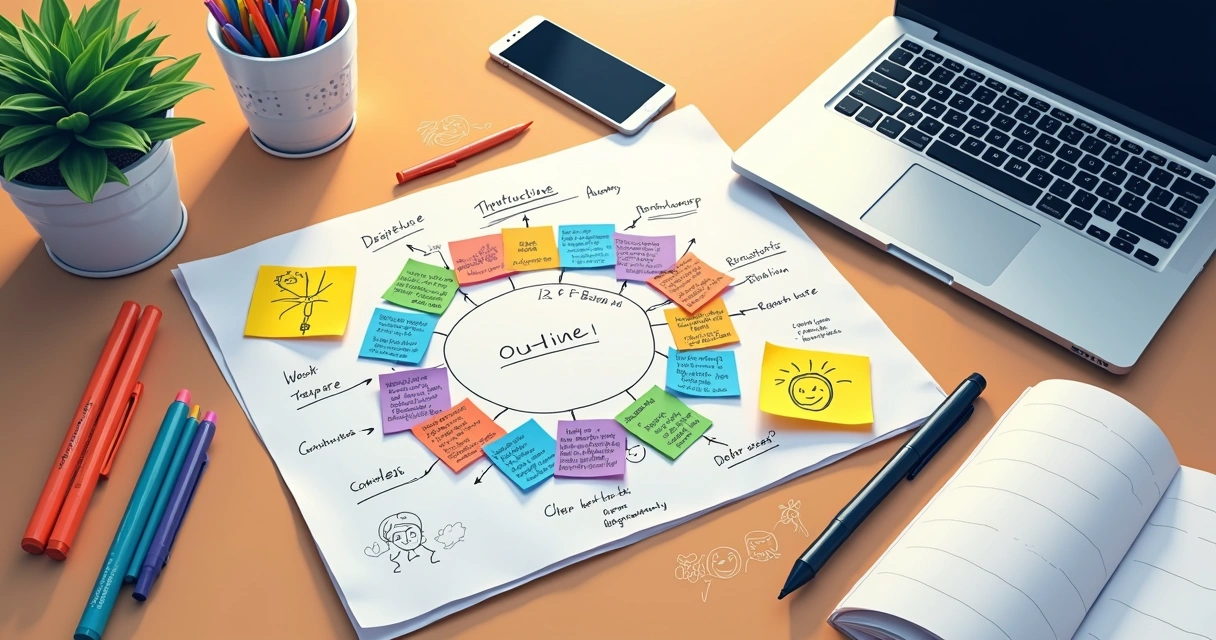 Mapa visual de roteiro de storytelling digital