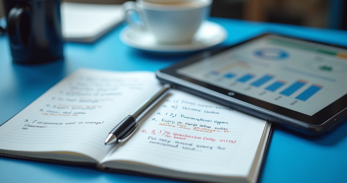 Página de roteiro de qualificação de leads com perguntas e anotações 