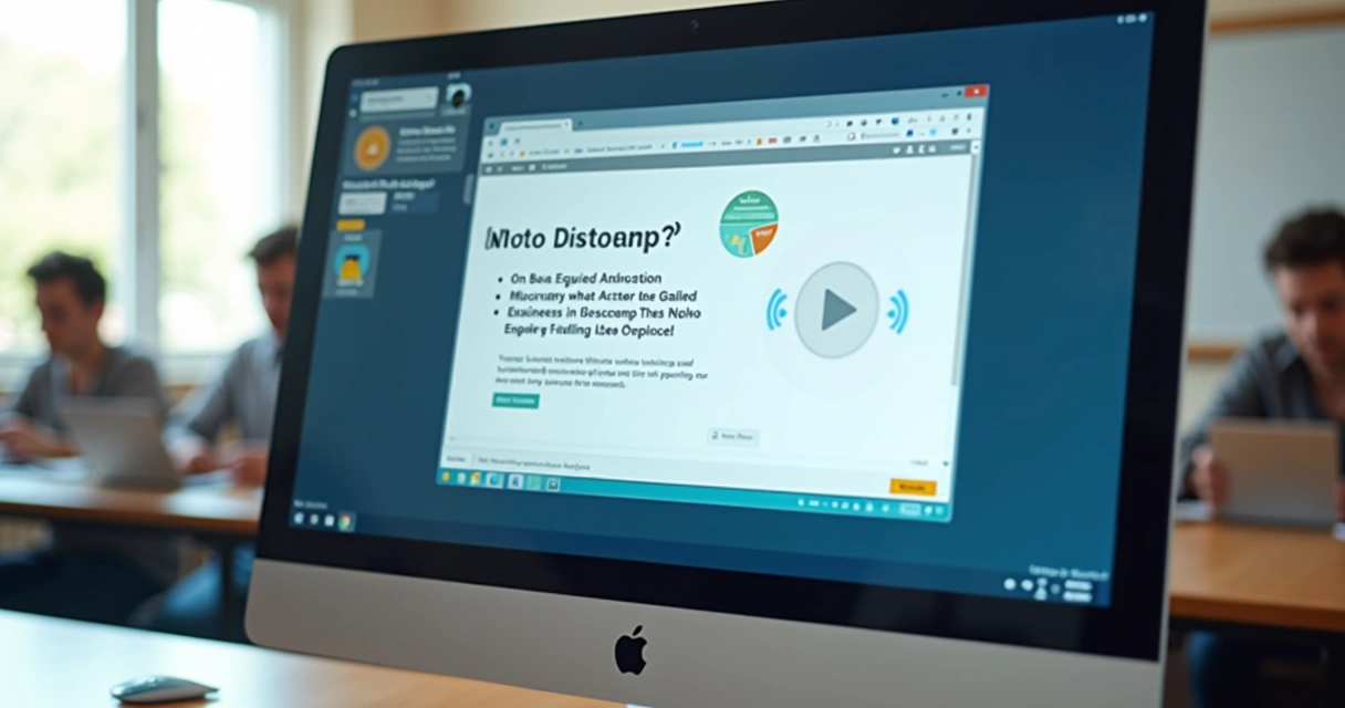 Apresentação de slides de vídeo educativo com gráficos e tópicos