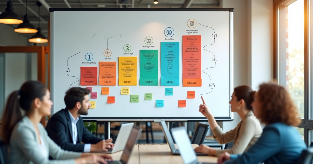 Blocos de um roteiro comercial digital organizados 