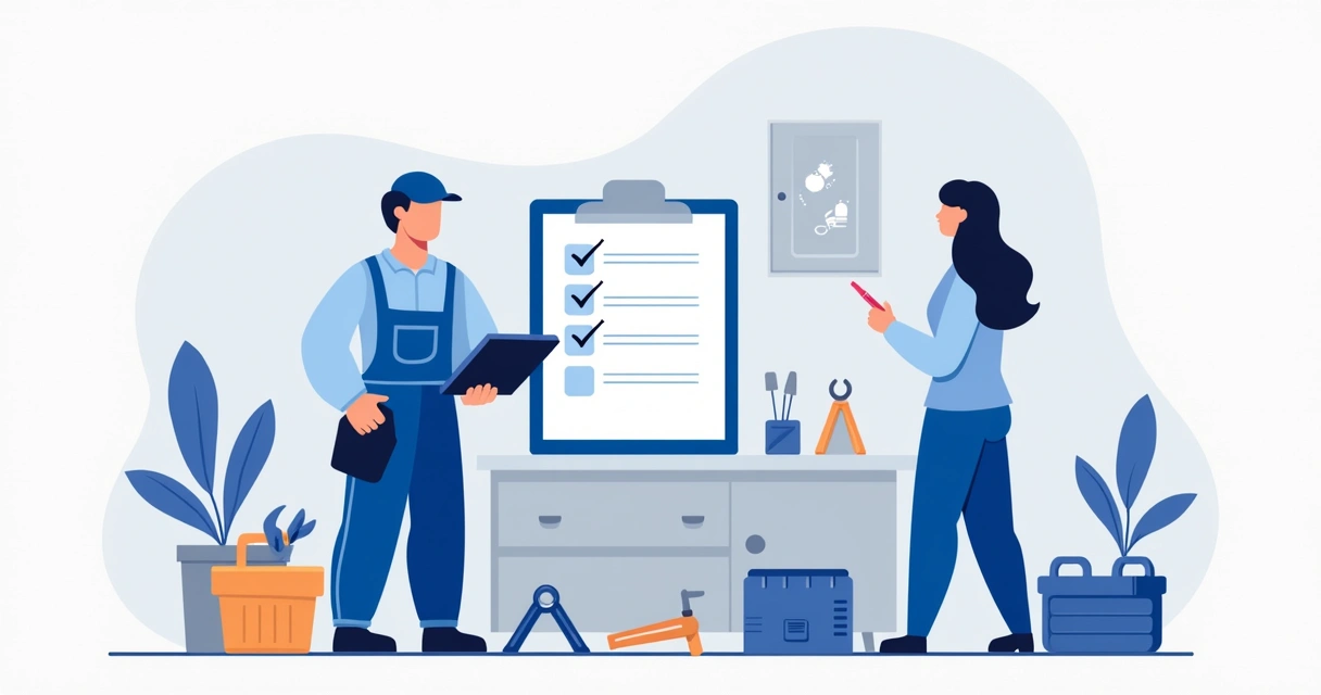 Roteiro digital de visita técnica em tablet