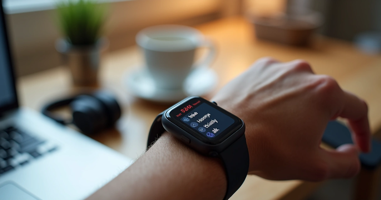 Assistente virtual sugerindo lista de tarefas na tela do smartwatch 