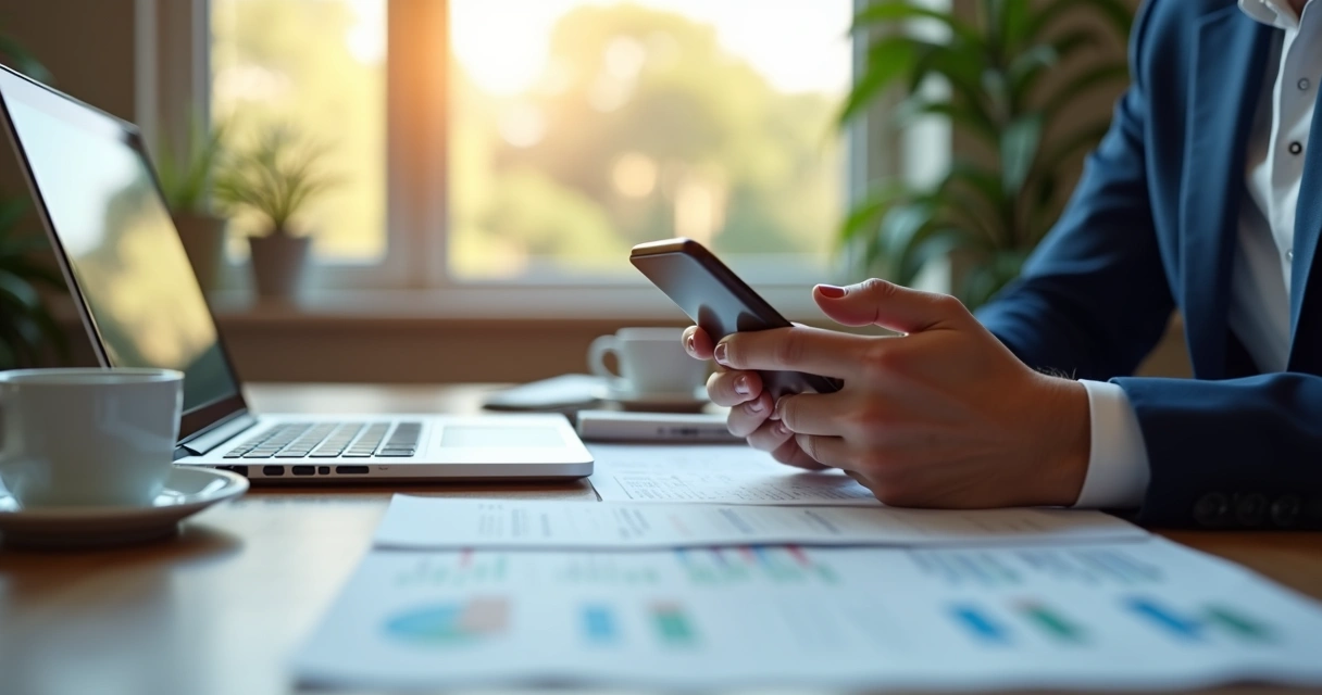 Cliente consultando chatbot para dúvidas fiscais no celular