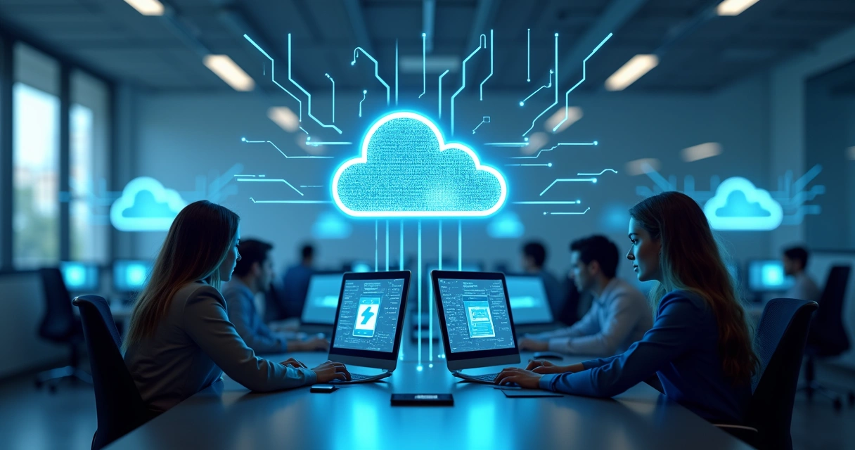 Ilustração de rotina automatizada de backup em nuvem