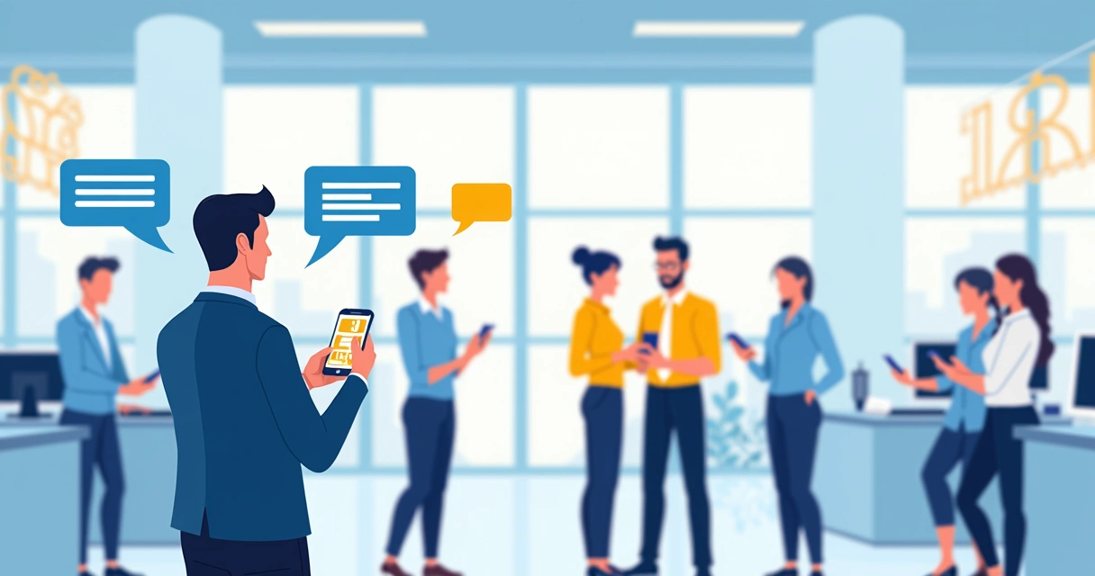 Gestor envia mensagem pelo celular para grupo de trabalho 