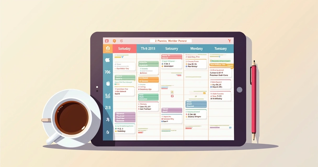 Agenda digital semanal com posts programados e espaço para feedback 