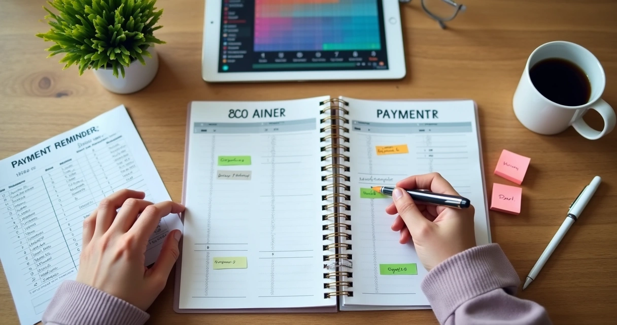 Agenda financeira organizada de pequena empresa 