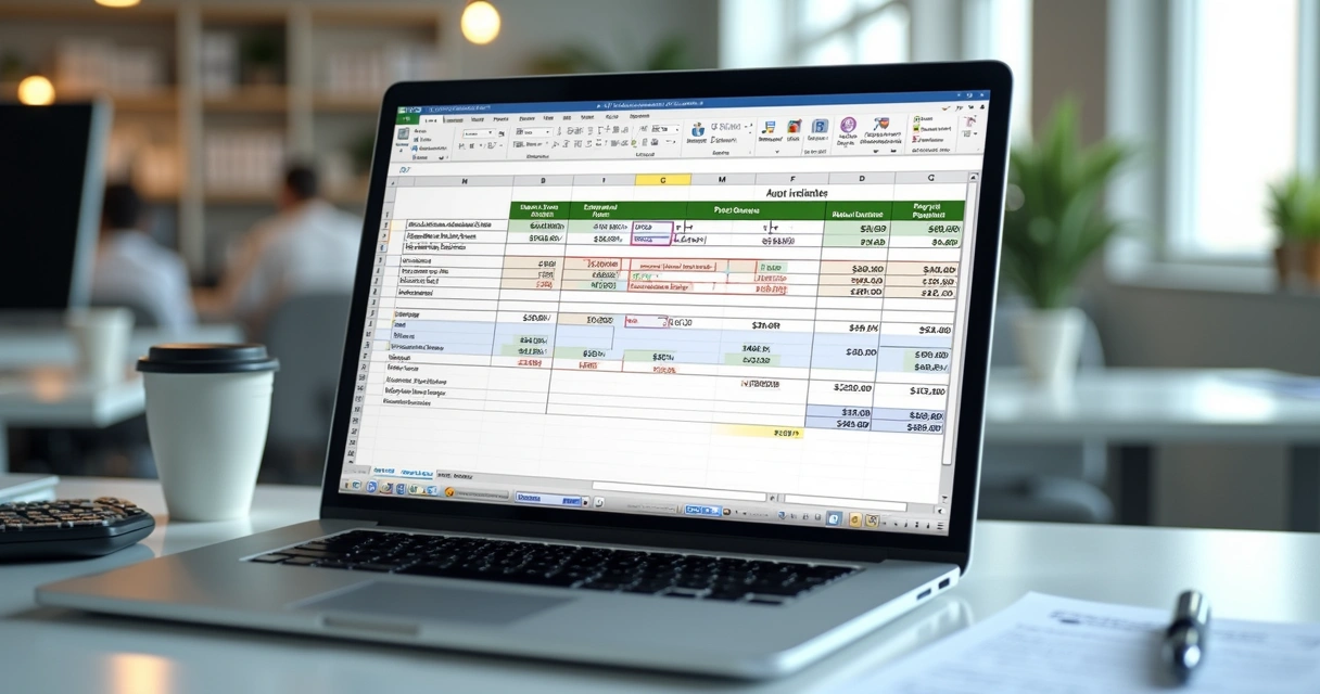 Planilha digital de folha de pagamento sendo processada automaticamente 