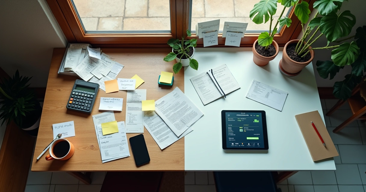 Comparação visual entre rotina manual e automatizada de cobranças 