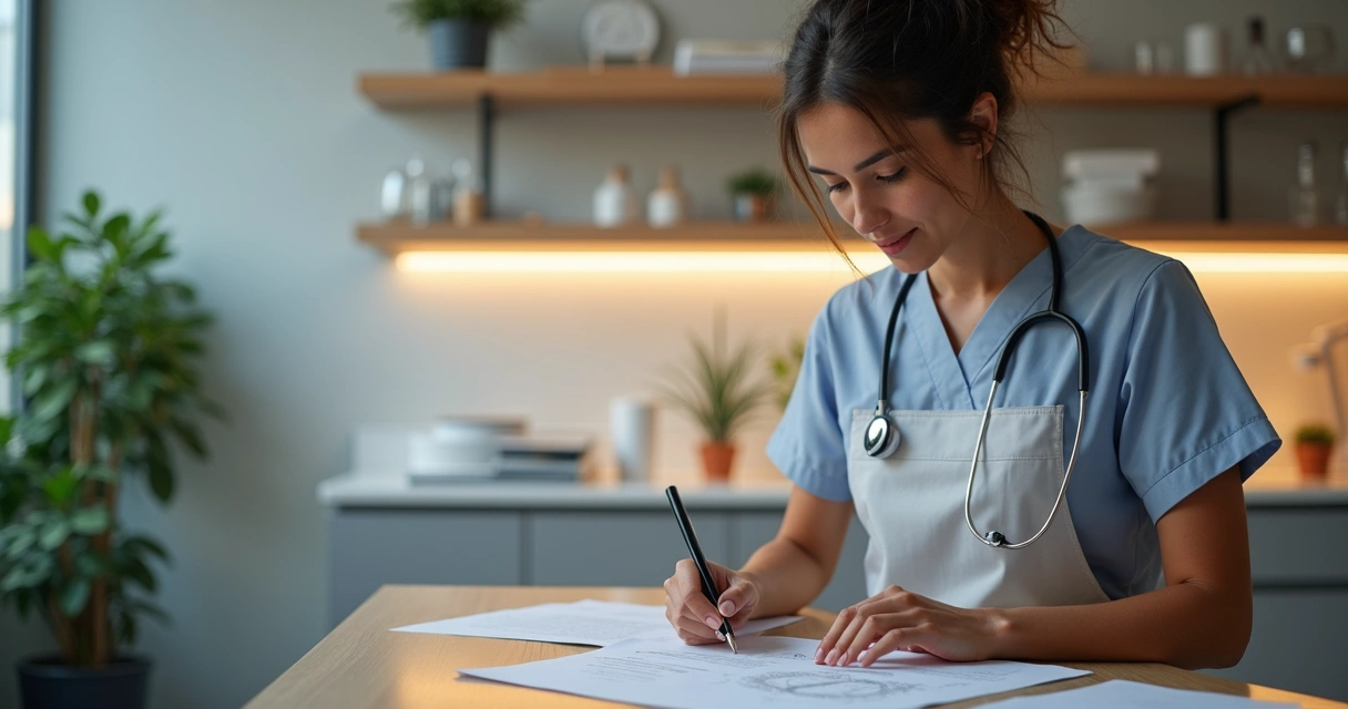 Auxiliar preparando consultório odontológico 