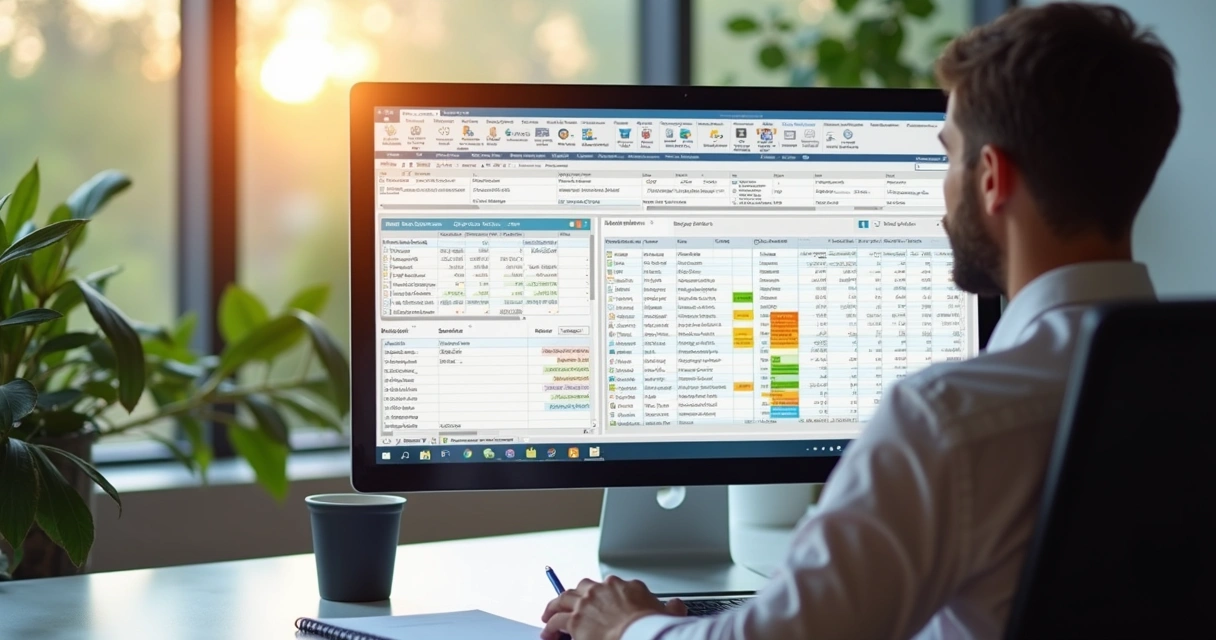 SDR organizando informações de leads em computador 