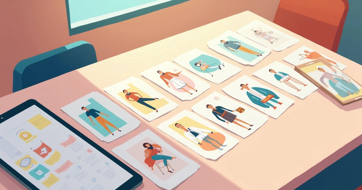 Sequência visual de rotina social preparada para evento 