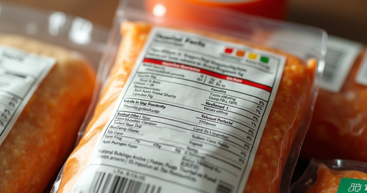 Rótulo de produto industrial destacando alergênicos