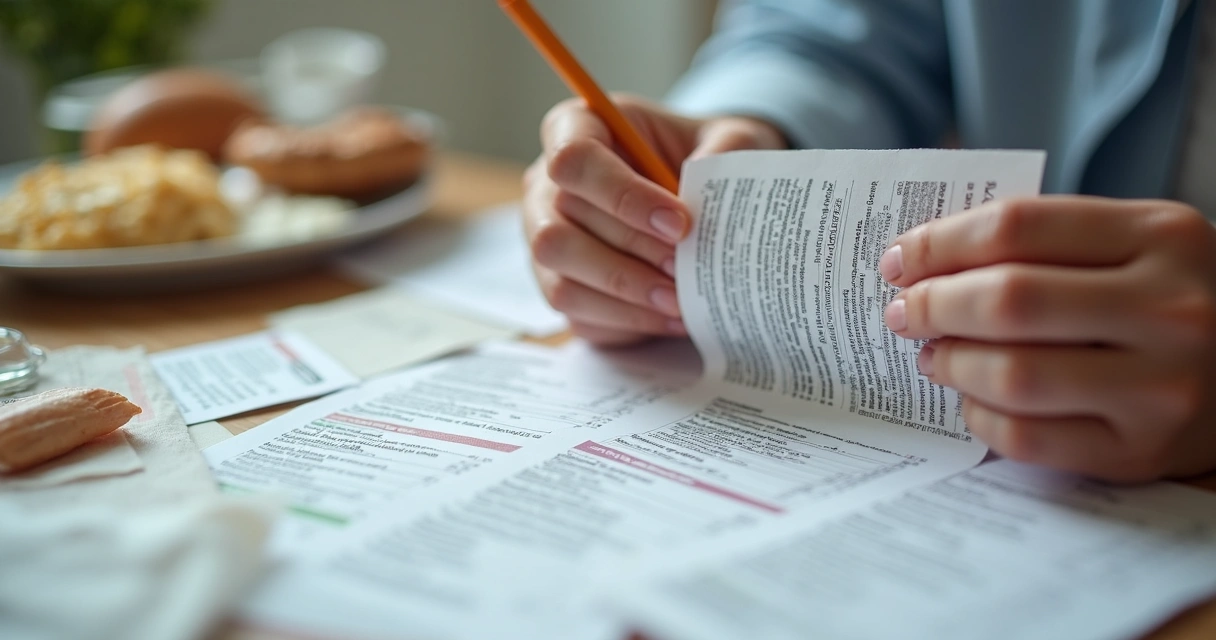 Rótulo de alimento mostrando lista de ingredientes com aditivos e informações nutricionais 