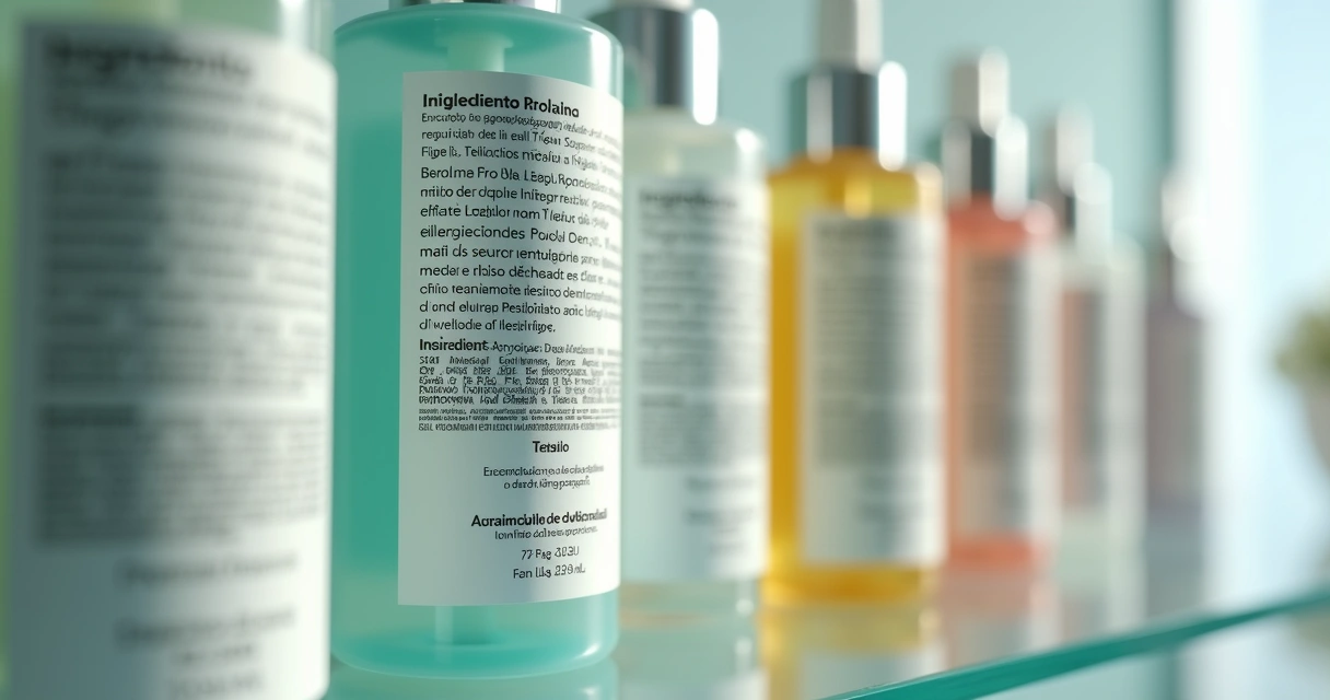 Rótulo de dermocosmético com destaques dos ingredientes e validade