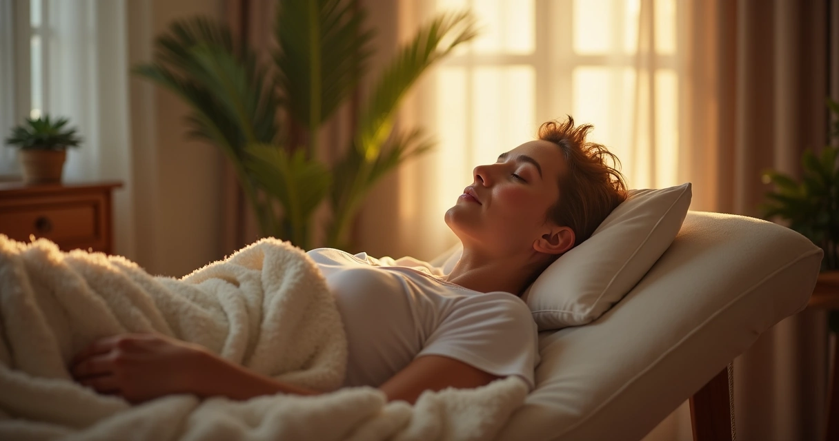 Paciente oncológico relaxando cadeiras confortáveis luz suave 