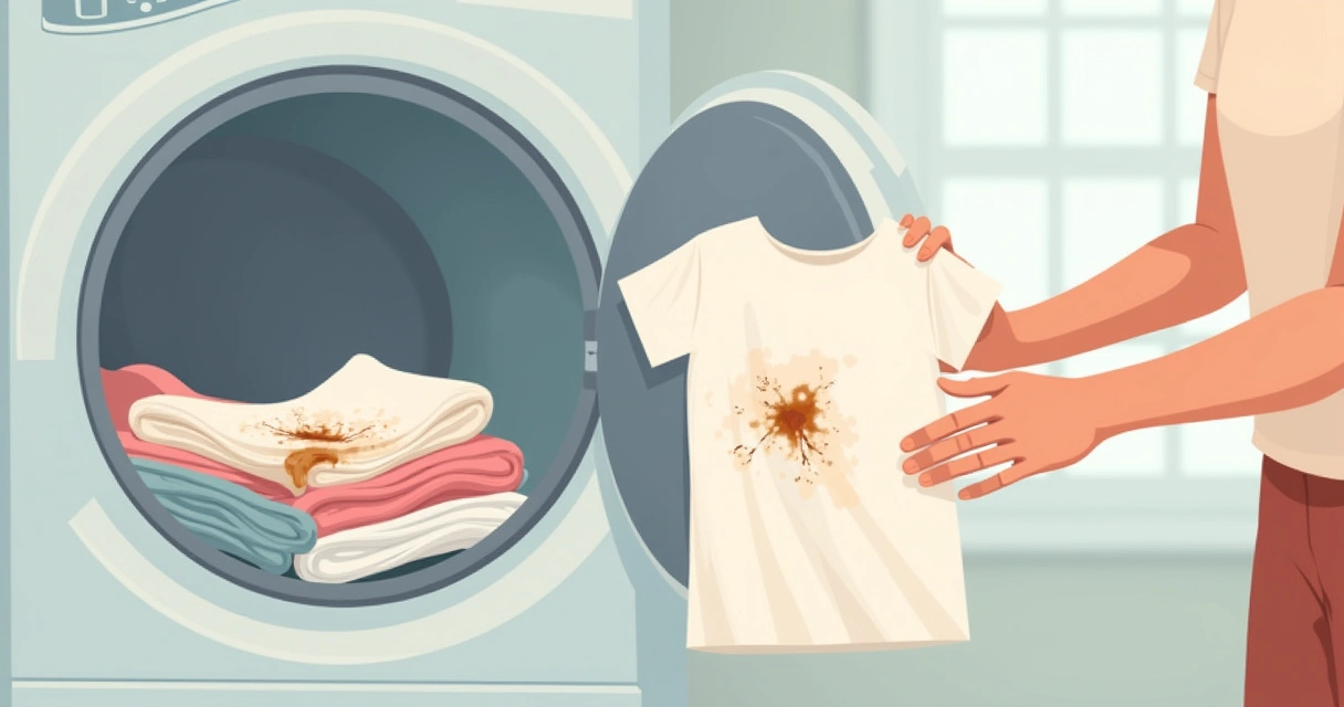 Roupas manchadas saindo de secadora 