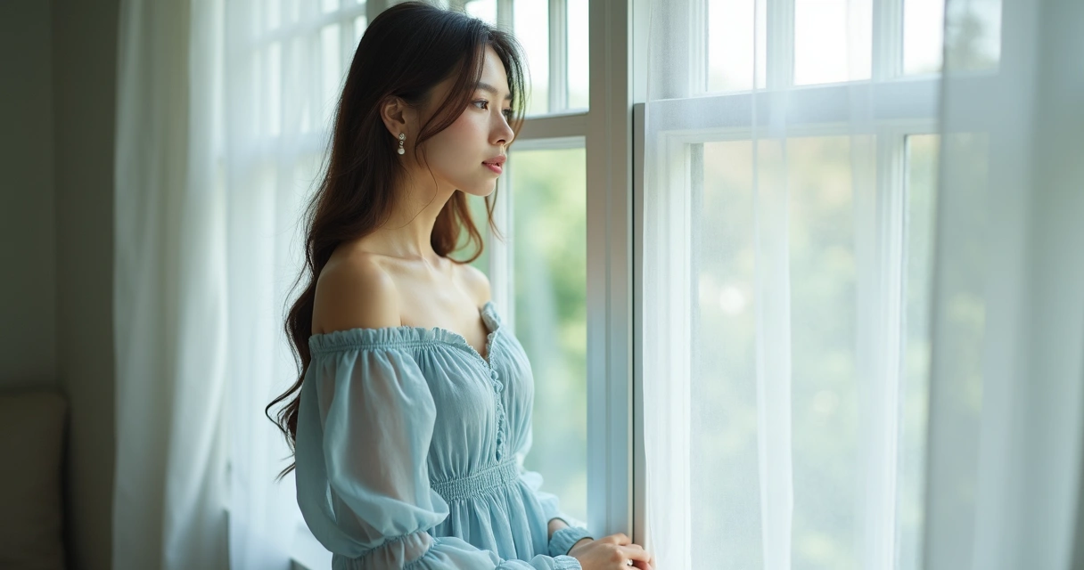 Ascendente Peixes com vestido leve e acessórios delicados 