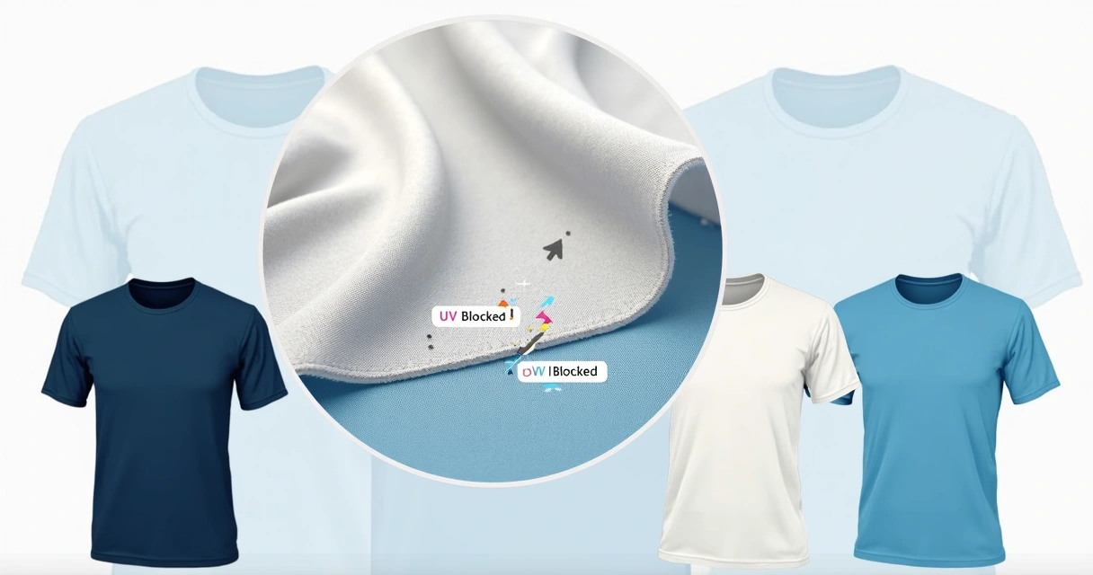 Detalhe de tecido tecnológico com proteção UV