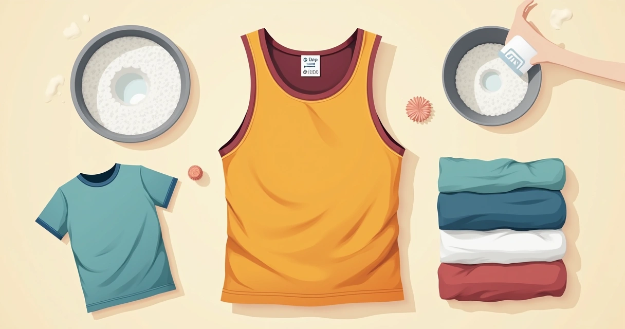 Etiqueta de roupa detalhada próximo ao tecido colorido