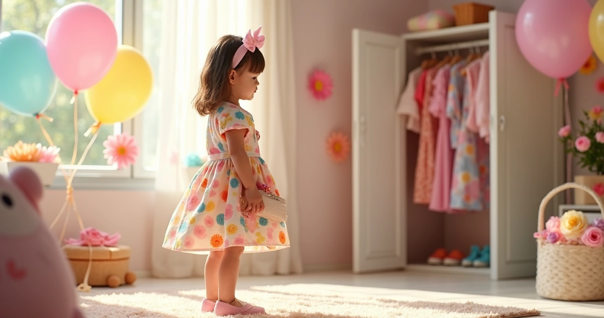 Menina usando vestido colorido com acessórios de moda 