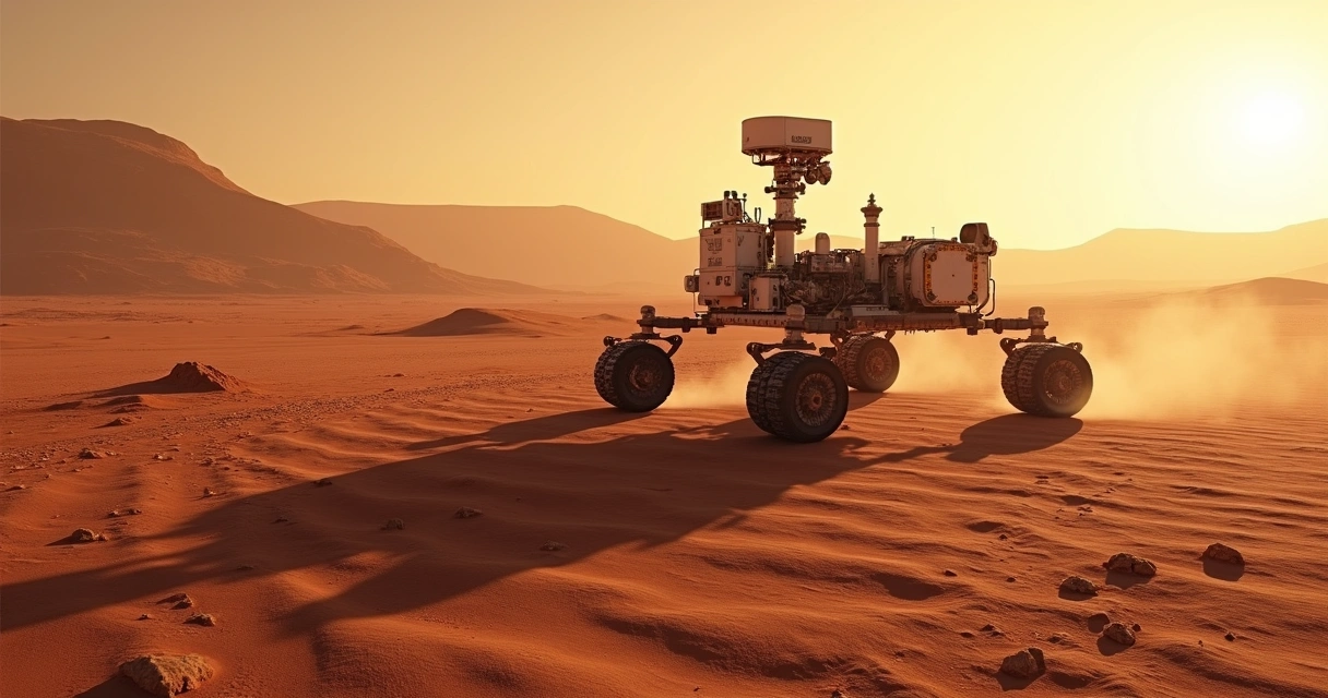 Rover ExoMars Rosalind Franklin pousando em Marte fora da temporada de tempestades.