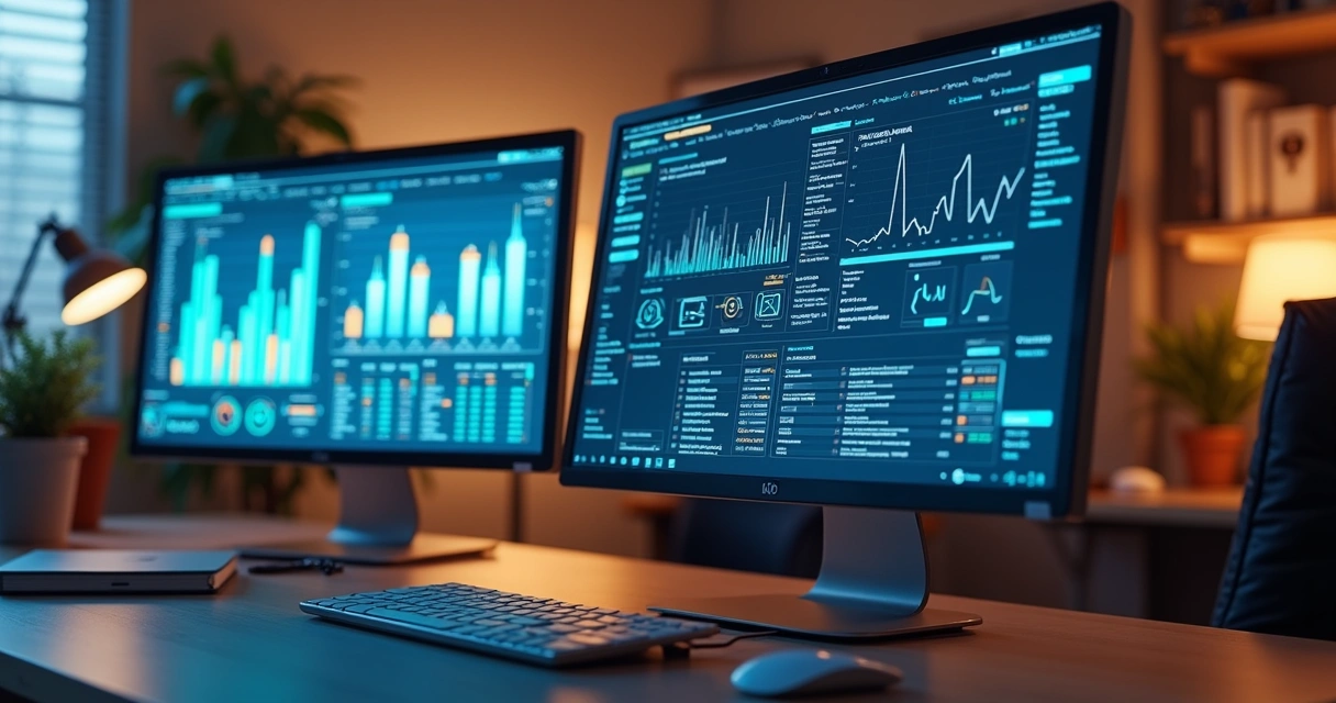 Representação visual de integração RPA e IA em um fluxo financeiro digital 