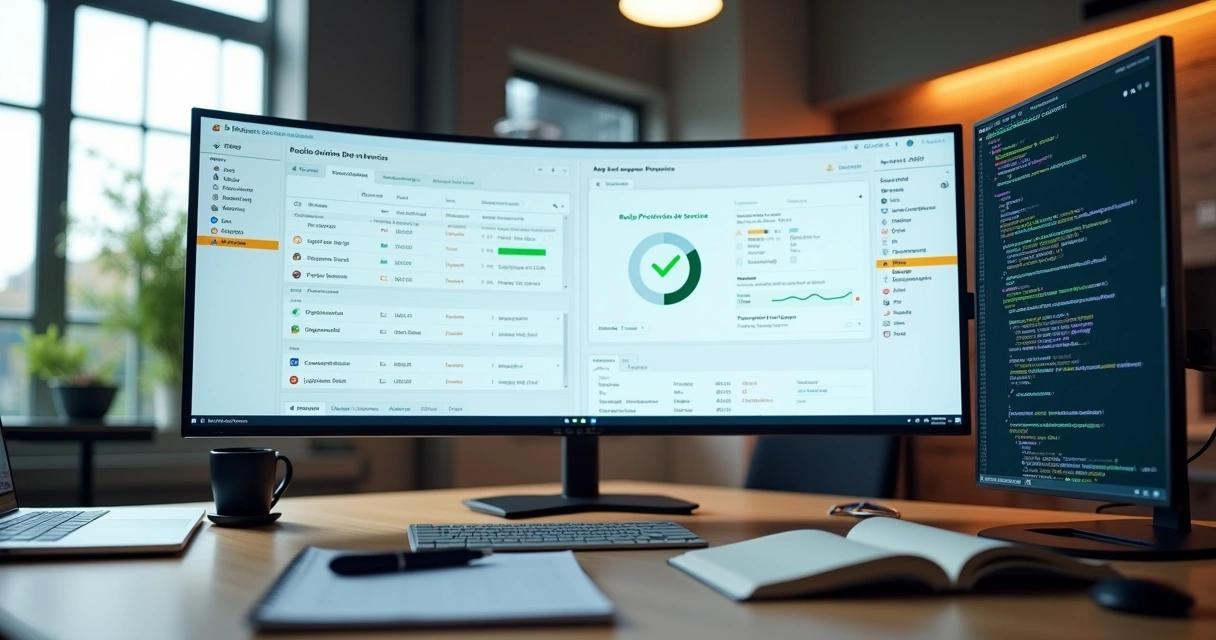 Painel com recibo provisório de serviços e nota fiscal eletrônica conectados por API 