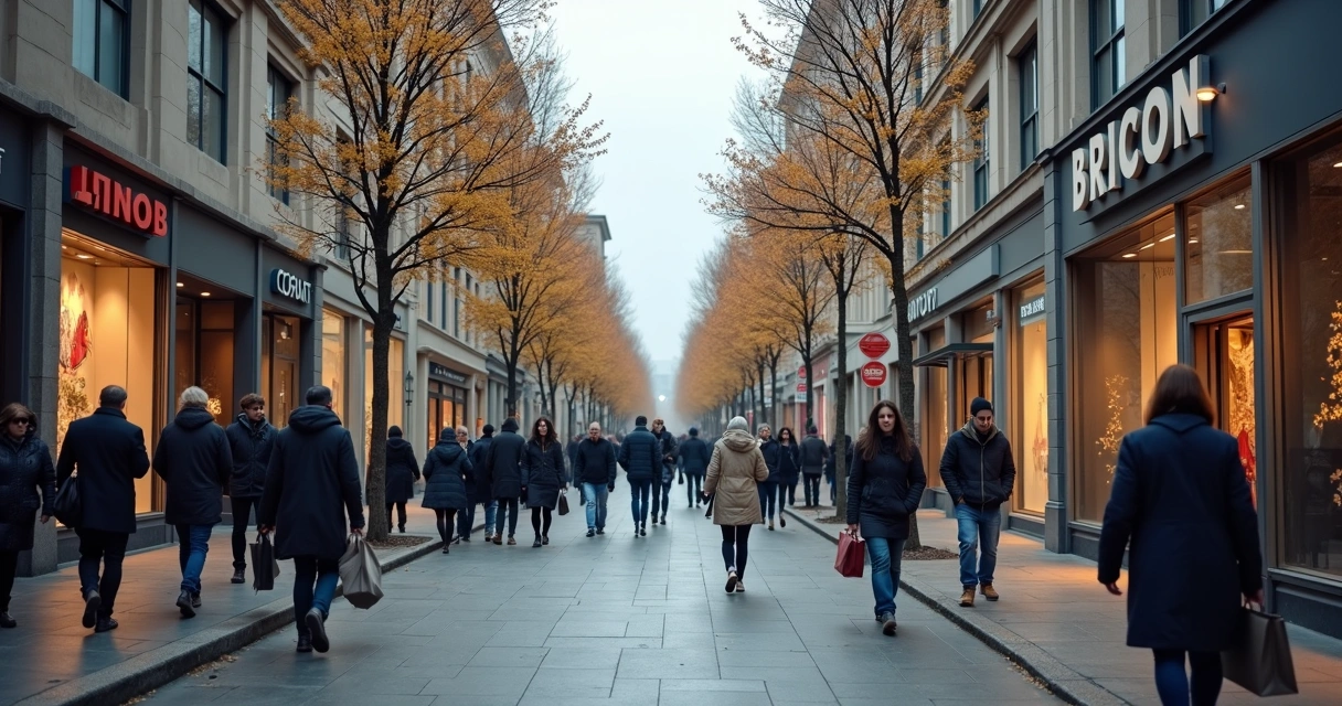 Rua vazia em uma cidade durante crise econômica