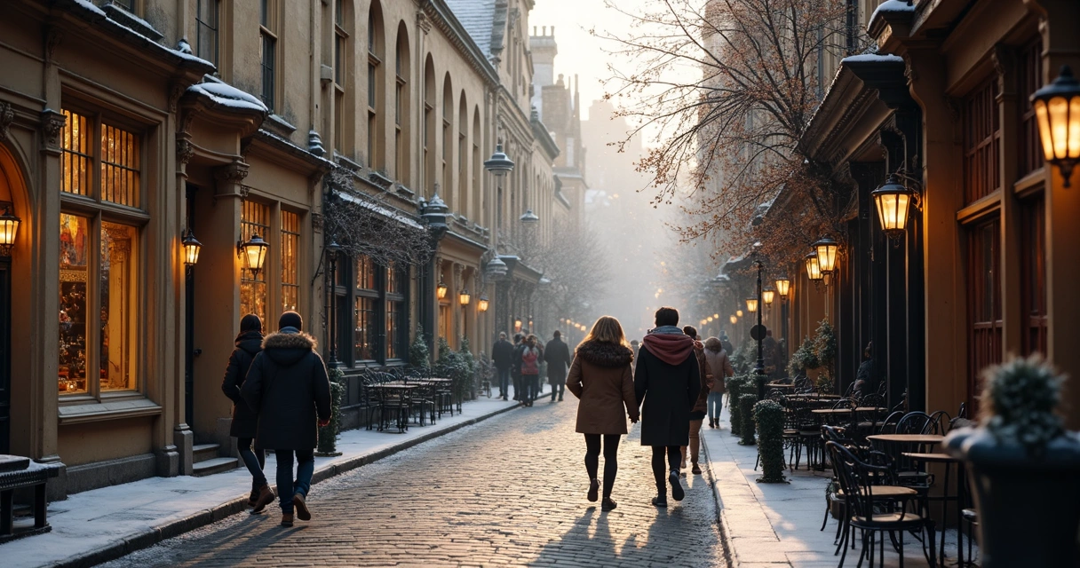 Ruas de Oxford em dia de inverno 