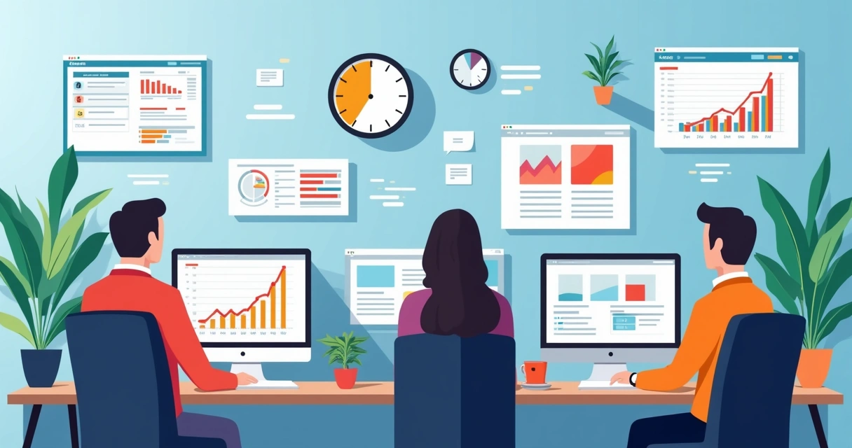 Equipe de vendas B2B usando tecnologia para automação e segmentação