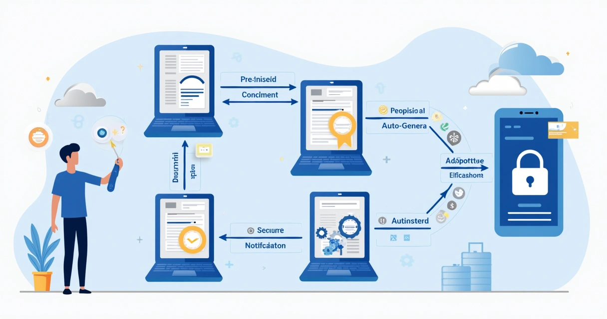 Diagram of SaaS document workflow using APIs 