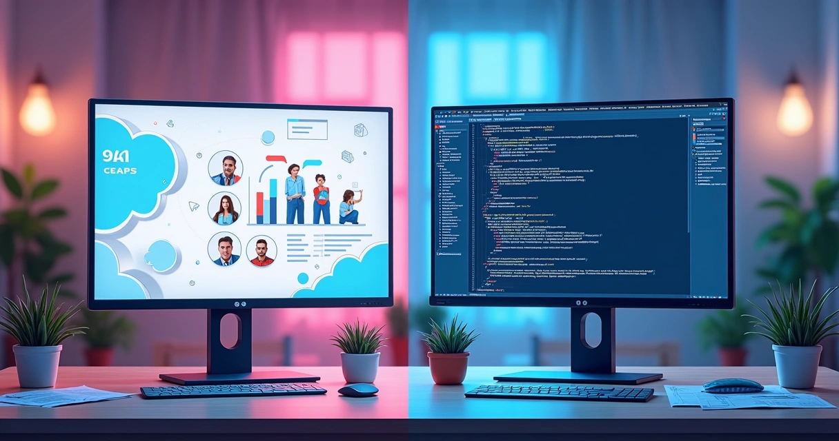 Visual comparison of SaaS and custom software choices 