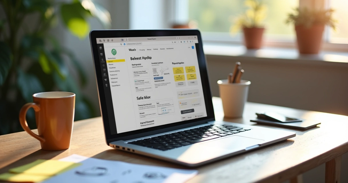 SaaS wireframe displayed on laptop screen 