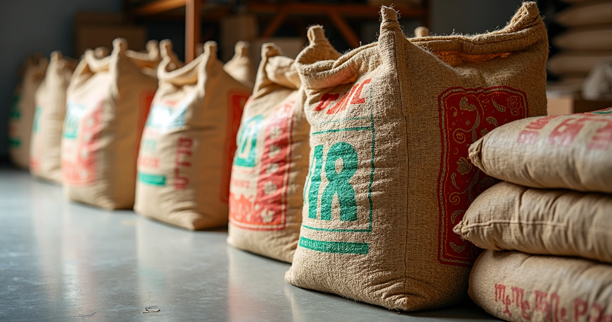 Sacos de ráfia laminados com impressão colorida 