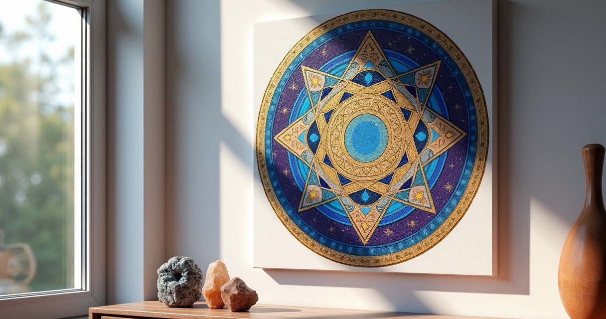 Sacred geometry pattern in vibrant colors