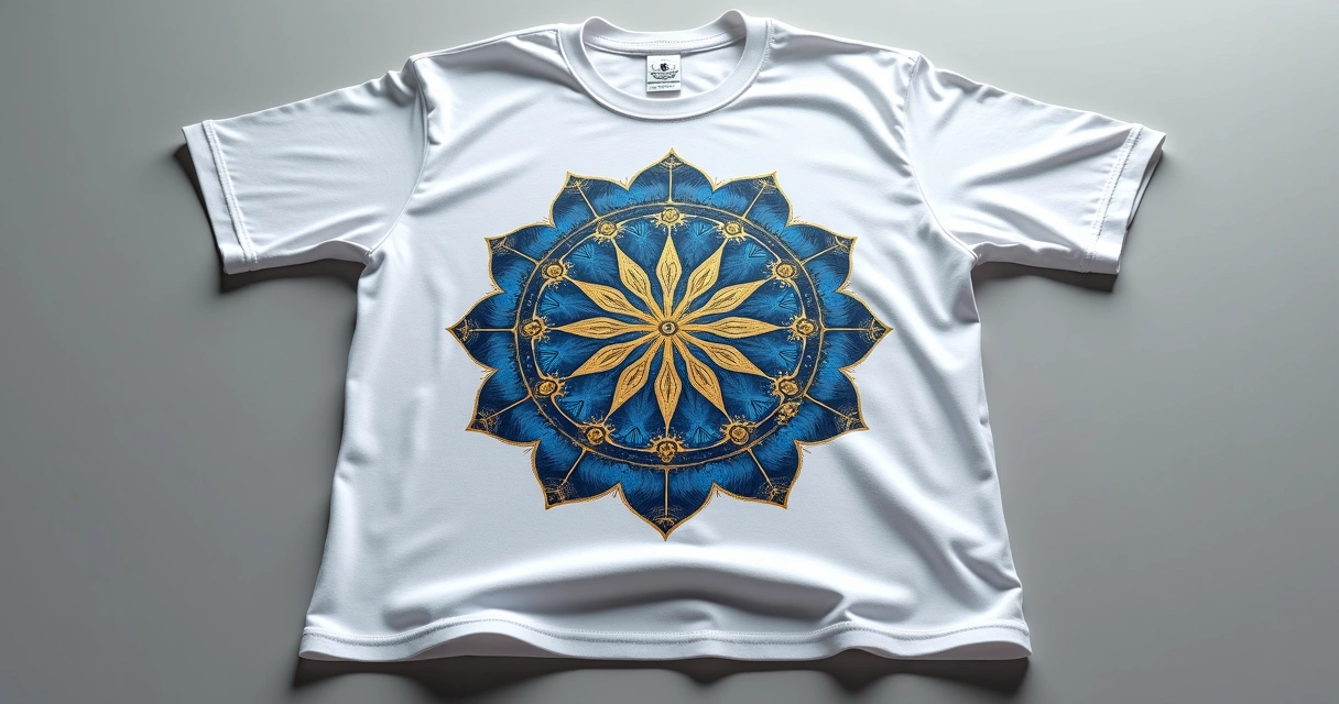 T-shirt design with the Flower of Life pattern 