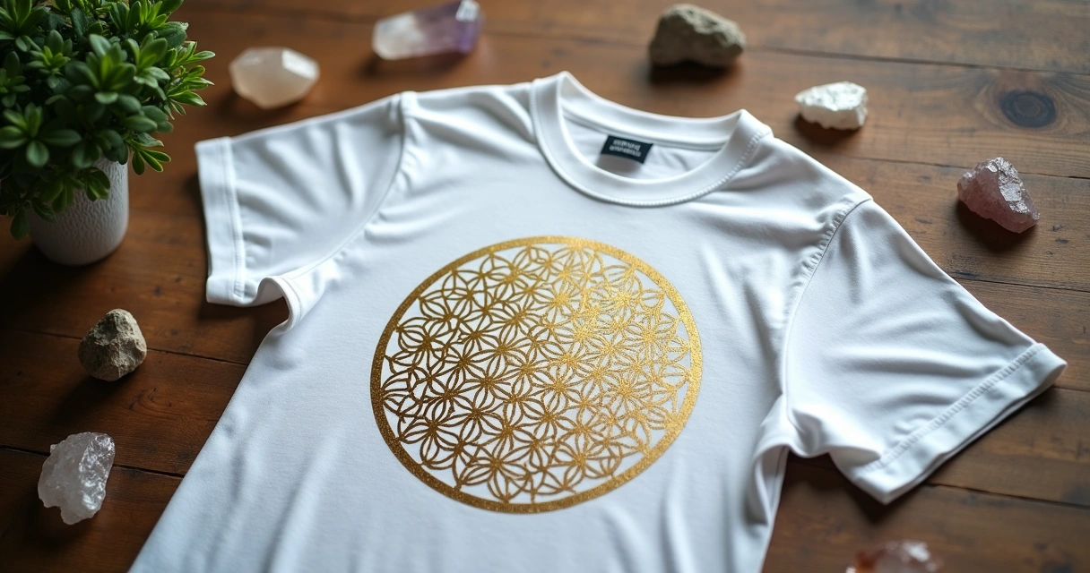 T-shirt with sacred geometry flower of life design 