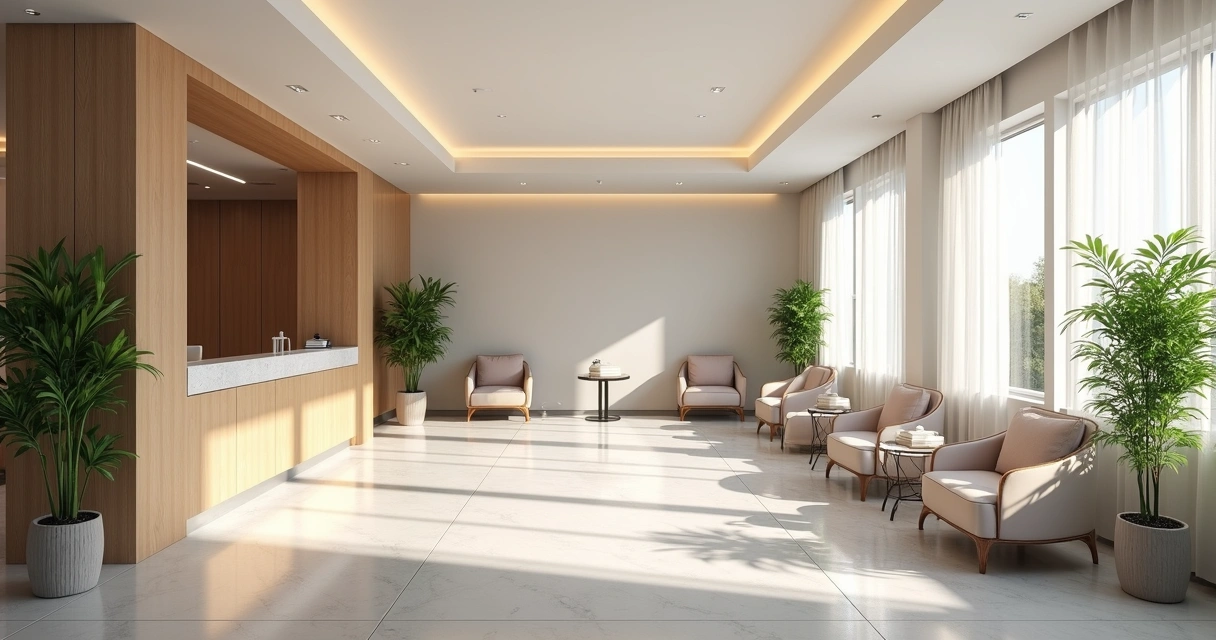 Sala de atendimento clínica confortável e moderna 