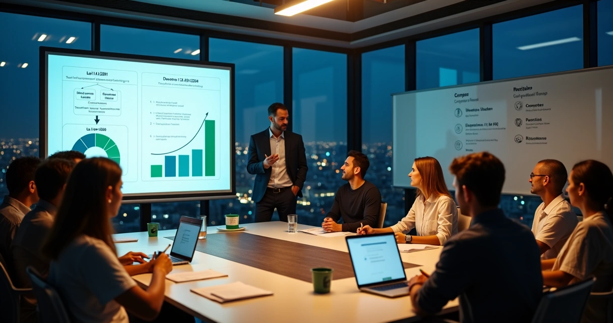 Sala de aula corporativa com treinamento focado em lei de incentivo à reciclagem 