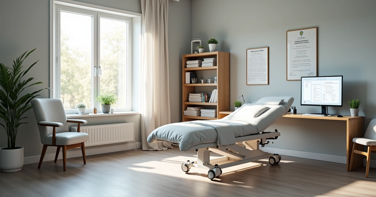 Consultório de reabilitação equipado 