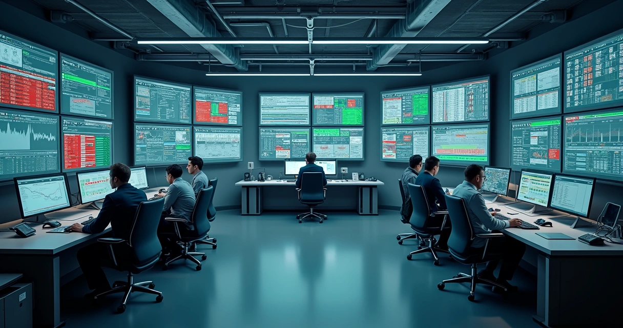 Sala de controle industrial produção alimentícia 