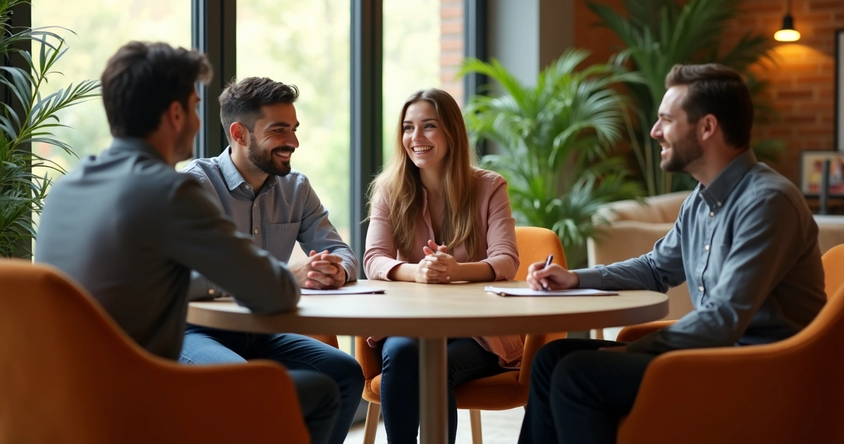 Espaço de reunião para conversa saudável entre colegas de trabalho
