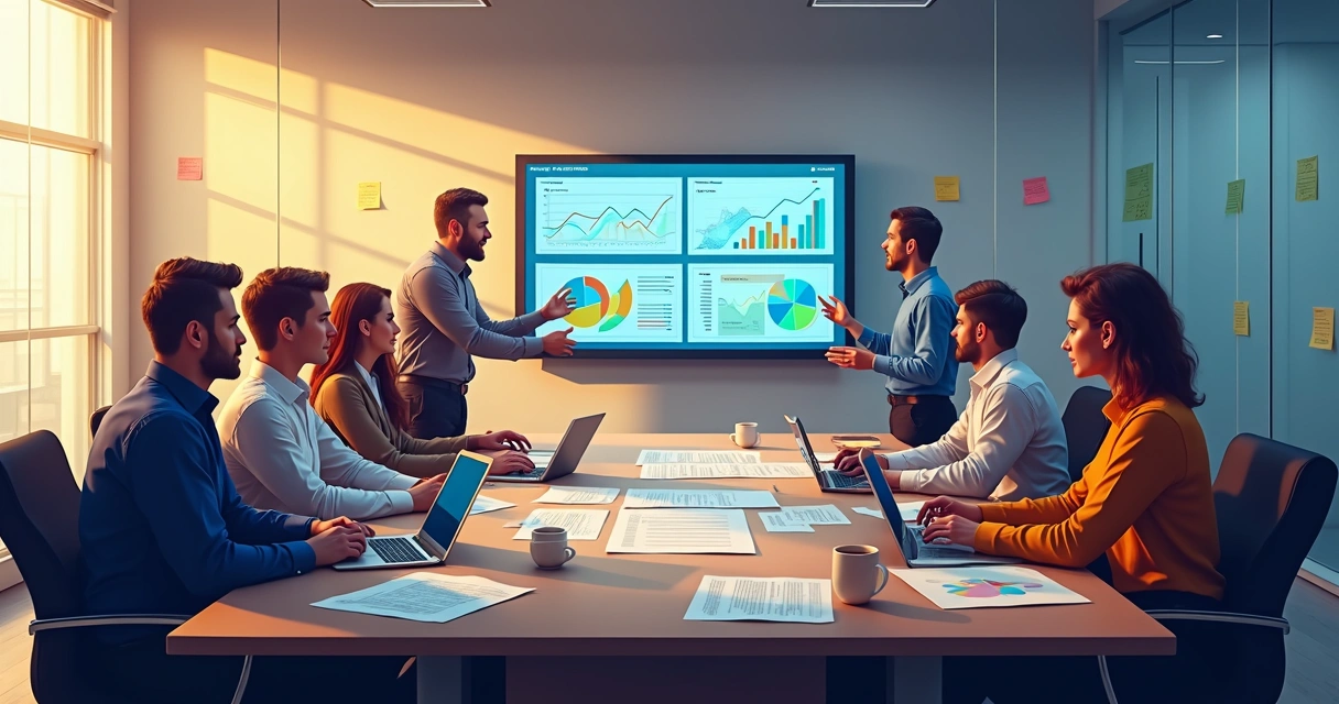 Equipe de contabilidade analisando telas de um sistema fiscal 