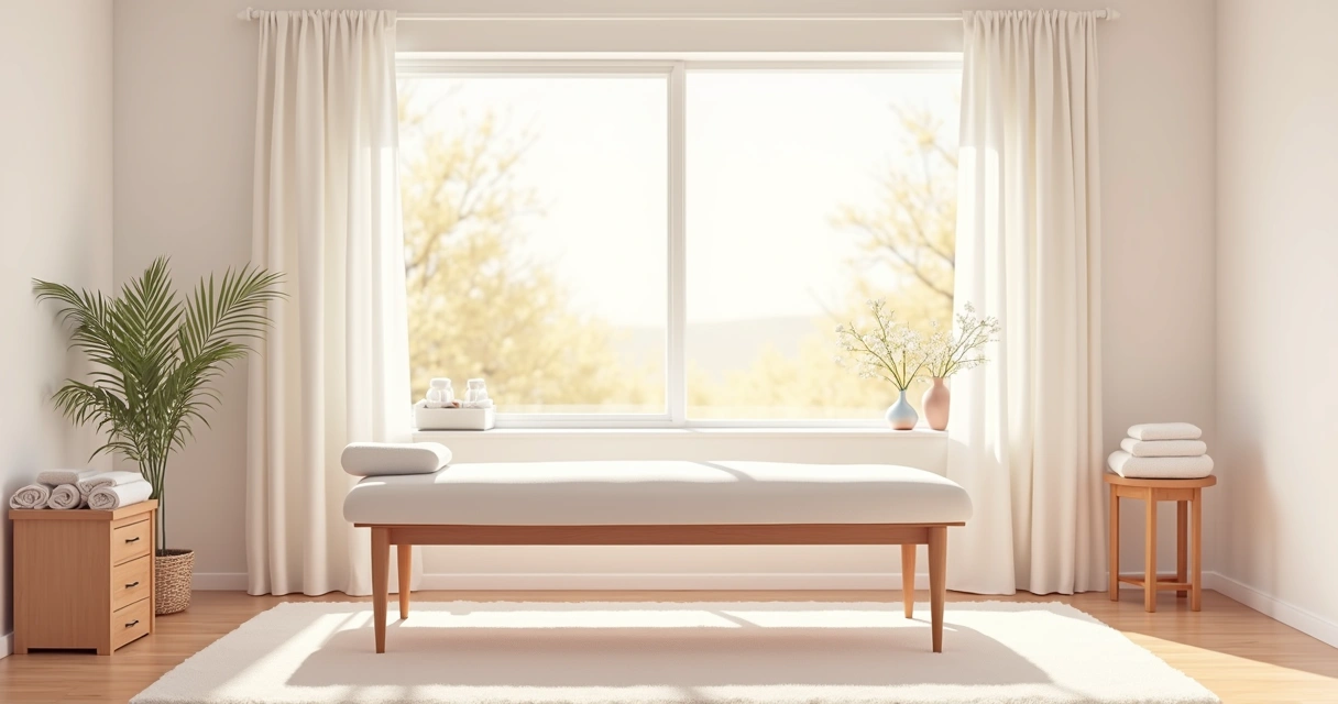 Sala organizada e higienizada para atendimento de depilação 