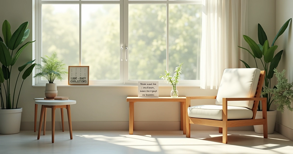 Sala de descanso tranquila em ambiente hospitalar 