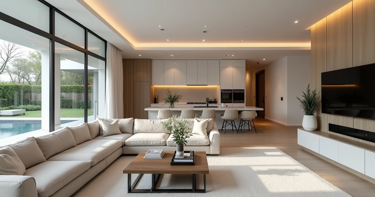 Sala espaçosa e moderna de casa em Champions Gate