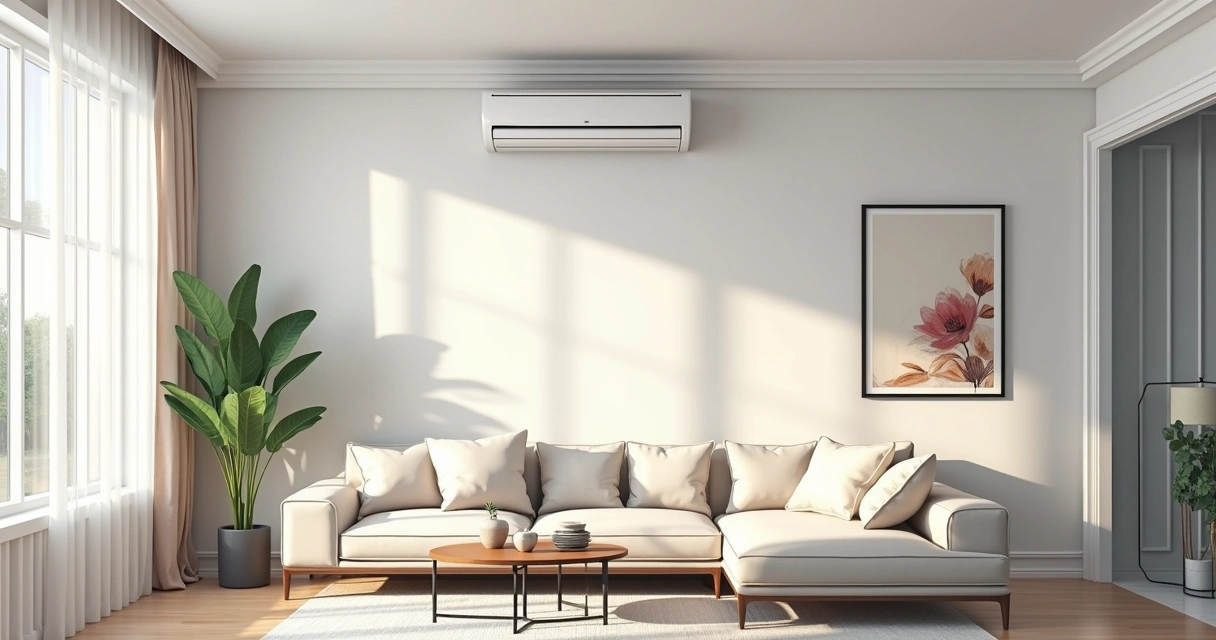 Luxury room with built-in air conditioning and modern decor 