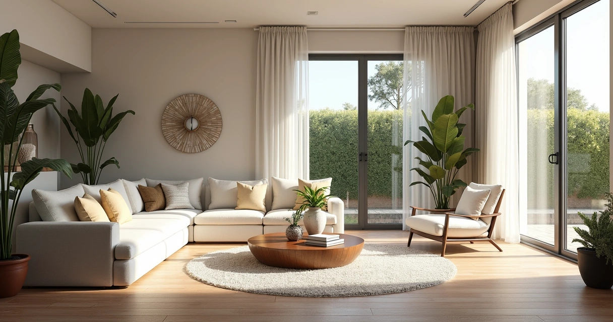 Modern furnished living room in Orlando with clean decor 